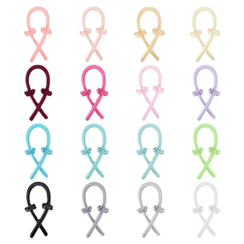 Heatless Curling Rod Headband No Heat Silk Curls Ribbon Hair Rollers Sleeping Soft Headband Lazy Hair Curlers Hair Styling Tools - Artigo Importado