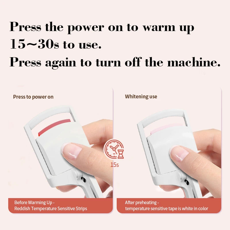Heated Eyelash Curler-USB Rechargeable Electric Eyelash Curler- Eyelash Curlers Heated Fast Heat Up - Artigo Importado