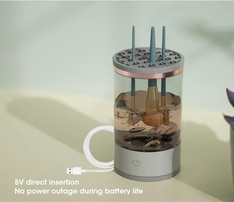 Electric Makeup Brush Cleaner Rechargeable Makeup Brushes Cleaning Tool Automatic Makeup Brush Cleaning Stand Device - Artigo Importado