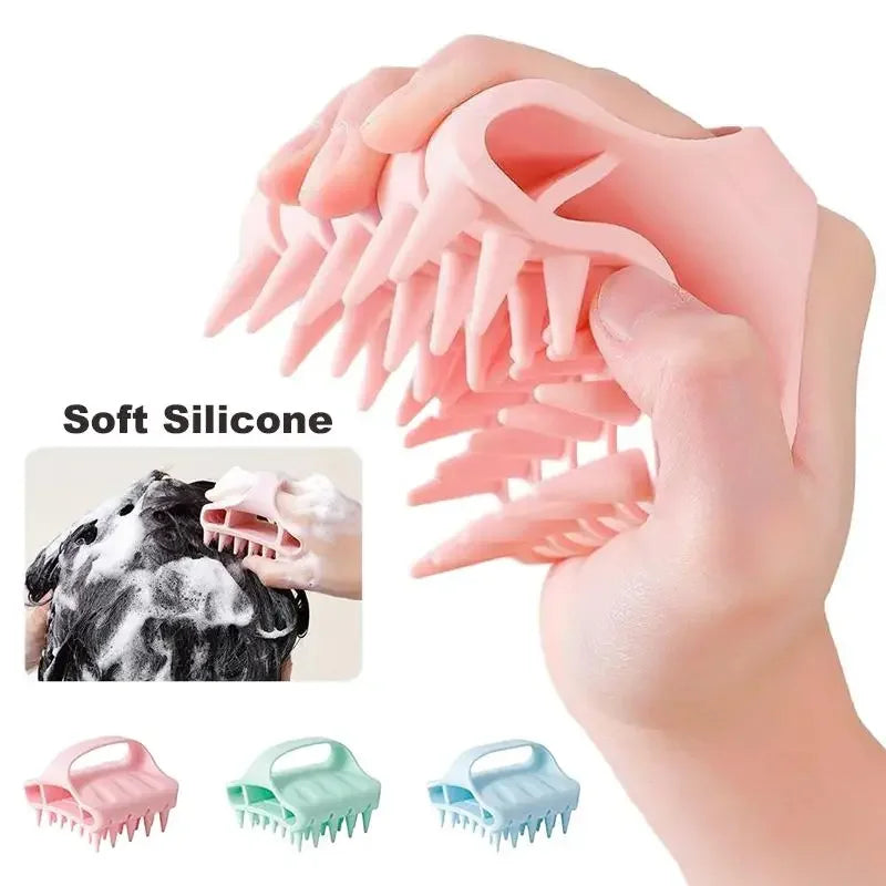 Scalp Massager Shampoo Brush Hair Washing Scalp Brush Soft Silicone Scalp Massager Hair Comb For Dandruff Removal Shampoo Brush - Artigo Importado