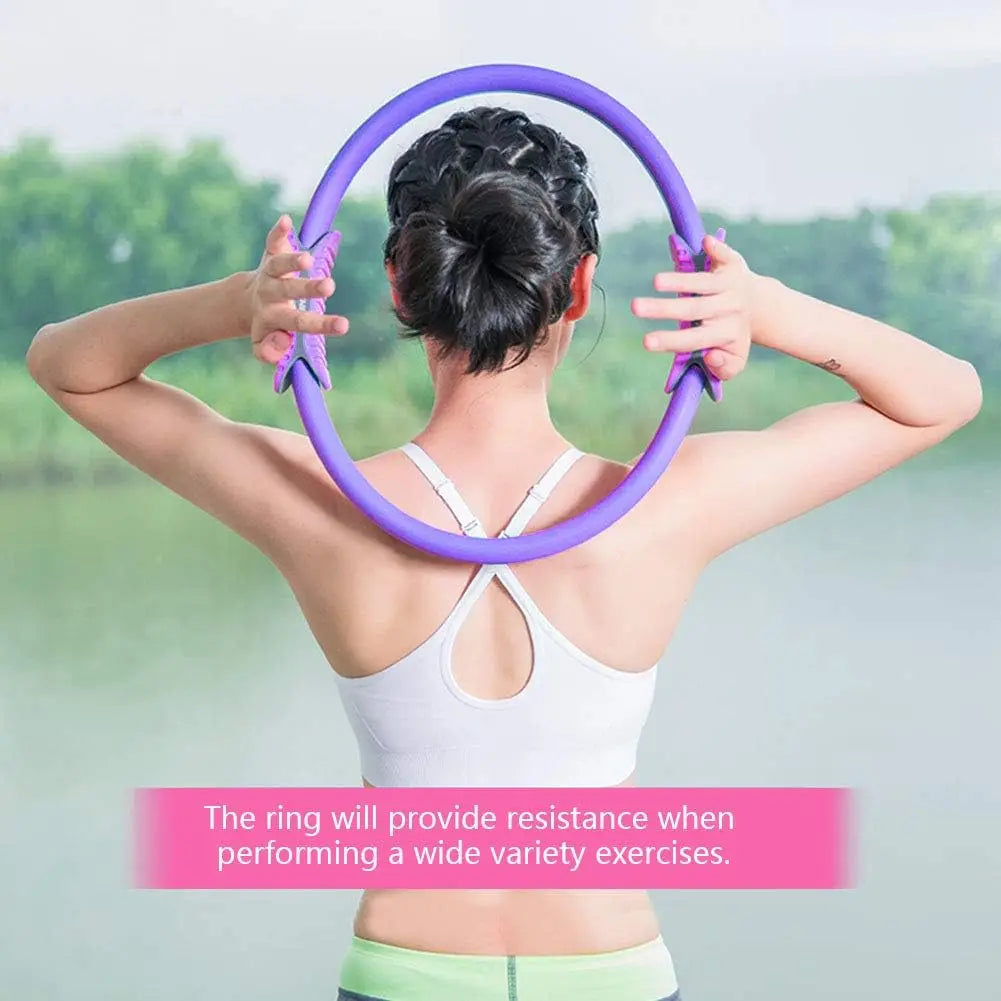 Yoga Pilates Ring Durable Non-Slip Exercise Circle Magic Exercise Circle with Dual Grip for Thigh Pelvic Floor Muscle Training - Artigo Importado