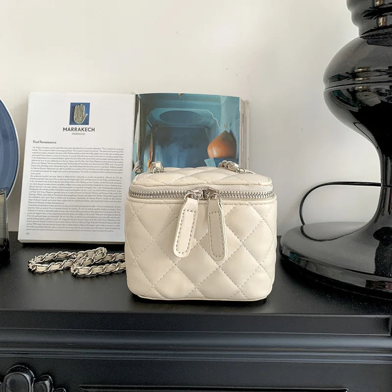 Mini Denim Crossbody Bags for Women 2026 Lingge Chains Shoulder Bag Fashion Brands Box Bag Lipstick Coins Purses and Handbags - Artigo Importado