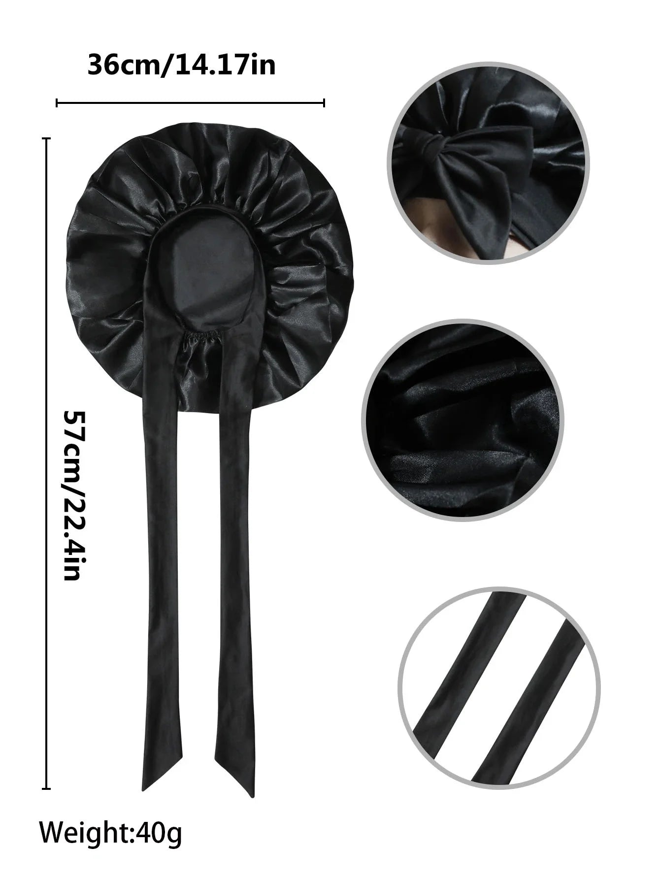 Satin Silk Hair Bonnet | Adjustable Tie Band | Sleep Bonnet for Women Men | Unisex Protective Headwear - Artigo Importado