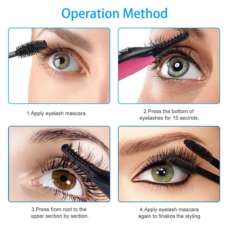New Women Makeup Electric Heated Eyelash Curler Long Lasting Eye Lash Perm Heated Eyelashes Clip Automatic Tool - Artigo Importado