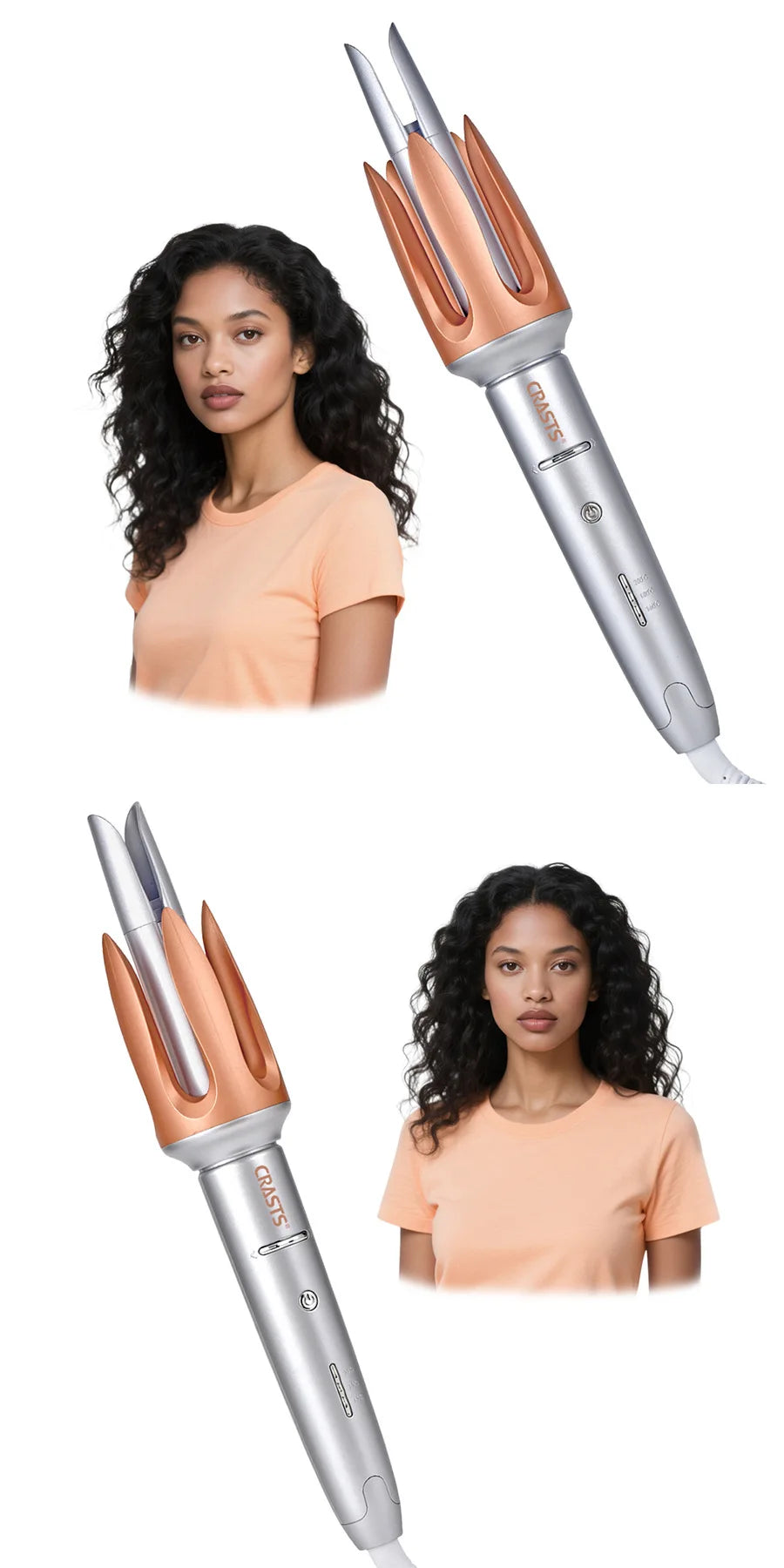 Automatic curling iron with large waves for long-lasting styling without damaging hair. Curling artifact - Artigo Importado