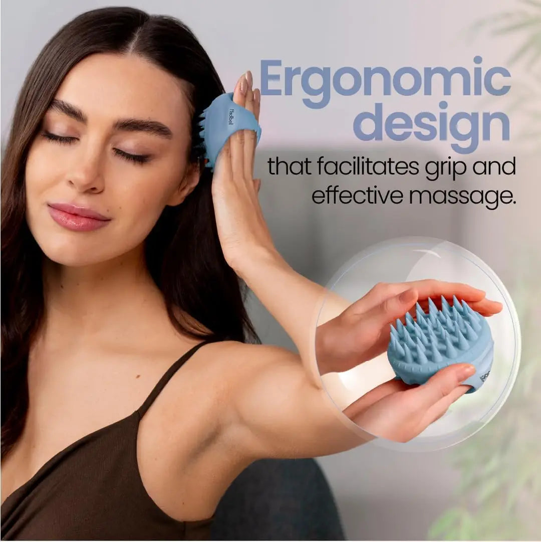 Hair Scalp Massager Shampoo Brush  Scalp Exfoliator for Dandruff Removal for Hair Growth Wet Dry Scalp Exfoliator Brush - Artigo Importado