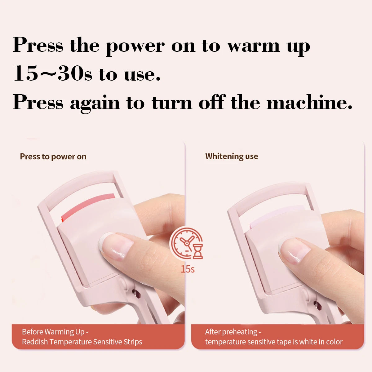 Heated Eyelash Curler-USB Rechargeable Electric Eyelash Curler- Eyelash Curlers Heated Fast Heat Up - Artigo Importado