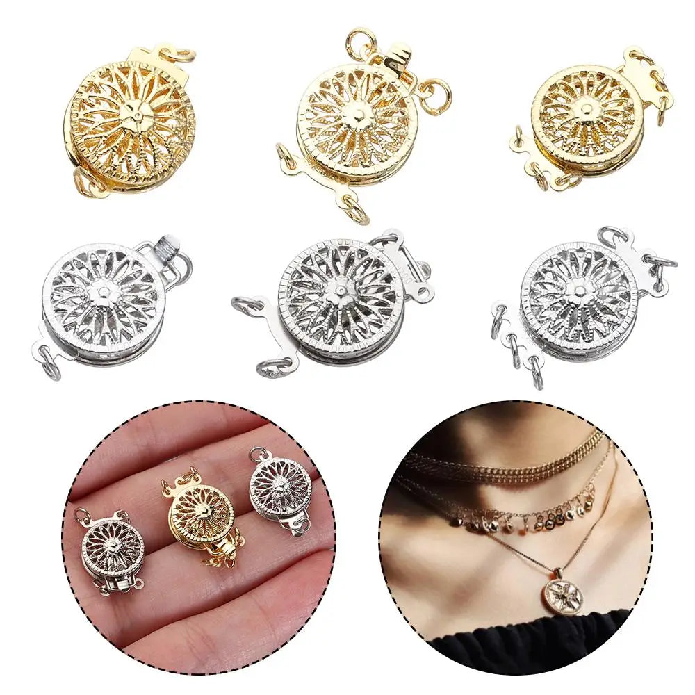 Layered Necklace Clasps Necklace Layering Clasp Multiple Bracelet Lock Connectors with Lobster Ring Clasps Jewelry DIY Findings - Artigo Importado
