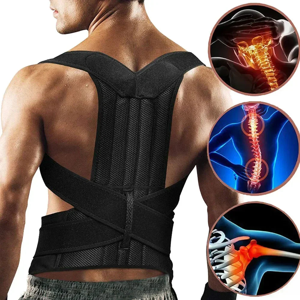 Posture Corrector For Men Women Hunching Back Support Health Care Shoulder Brace Straightener Belt Trainer Clavicle Spine Lumbar - Artigo Importado