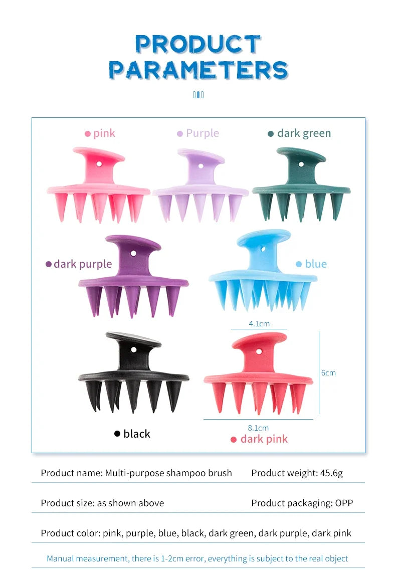 1pcs Hair Brush Scalp Massager for Hair Growth Mold-Free Silicone Scalp Massager Shampoo Brush Scalp Scrubber Exfoliator Tools - Artigo Importado