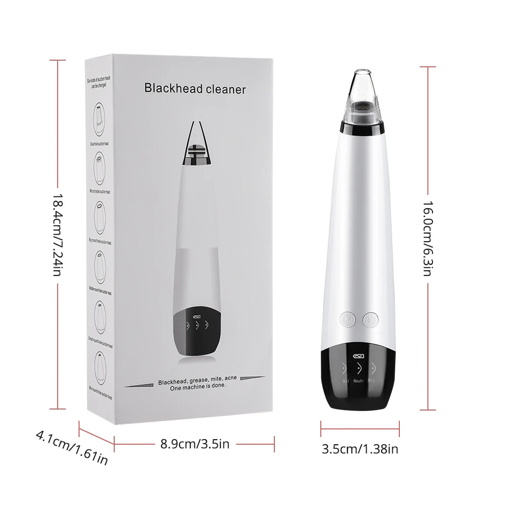 3 Suction Mode Blackhead Remover Face Cleansing Beauty Machine Dead Skin Remover Face Vacuum Blackhead Removal Skin Care Tool - Artigo Importado