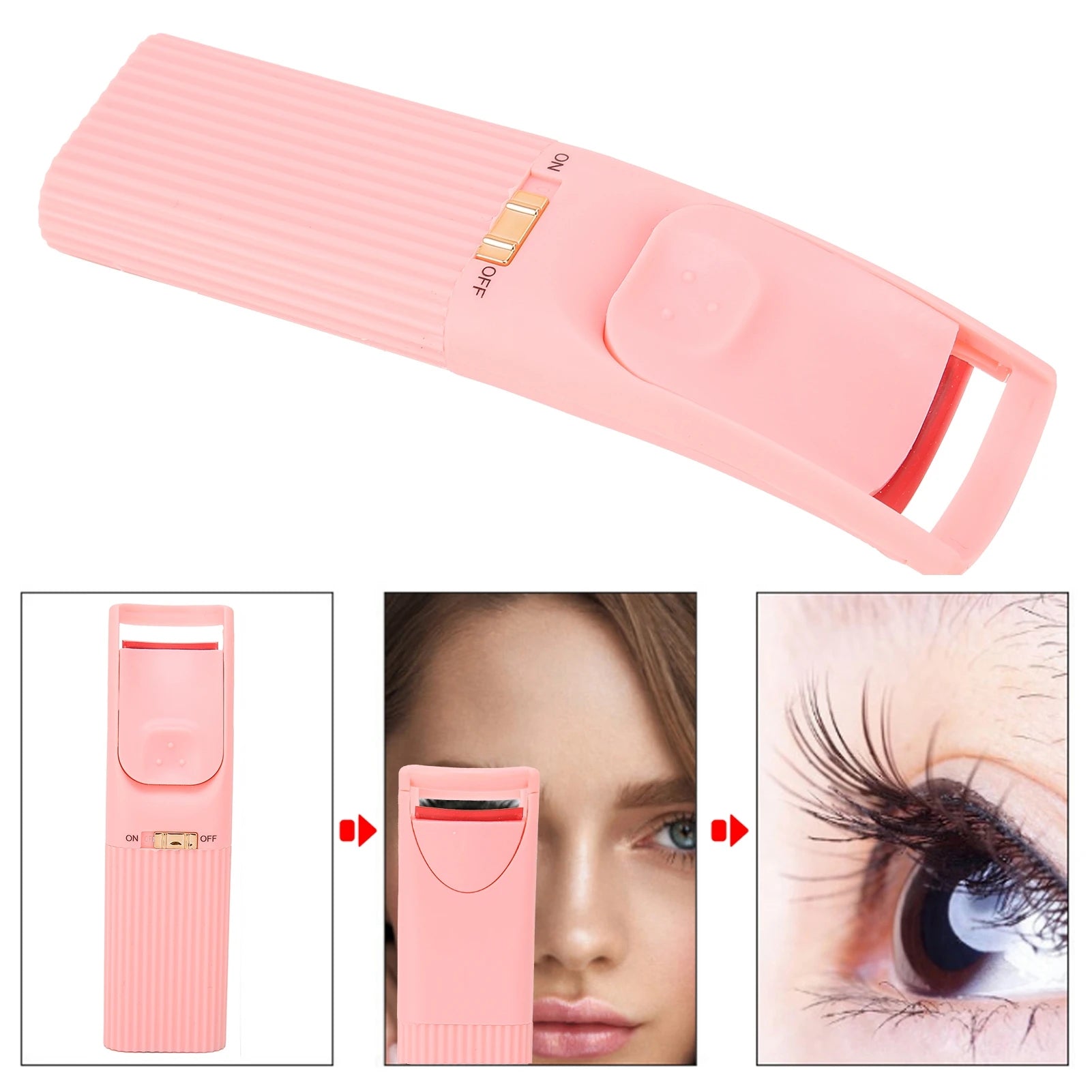 Heated Eyelash Curler Handheld Electric Intelligent Temperature Control Long Lasting Styling Eyelash Curler Mini Eyelash Curler - Artigo Importado