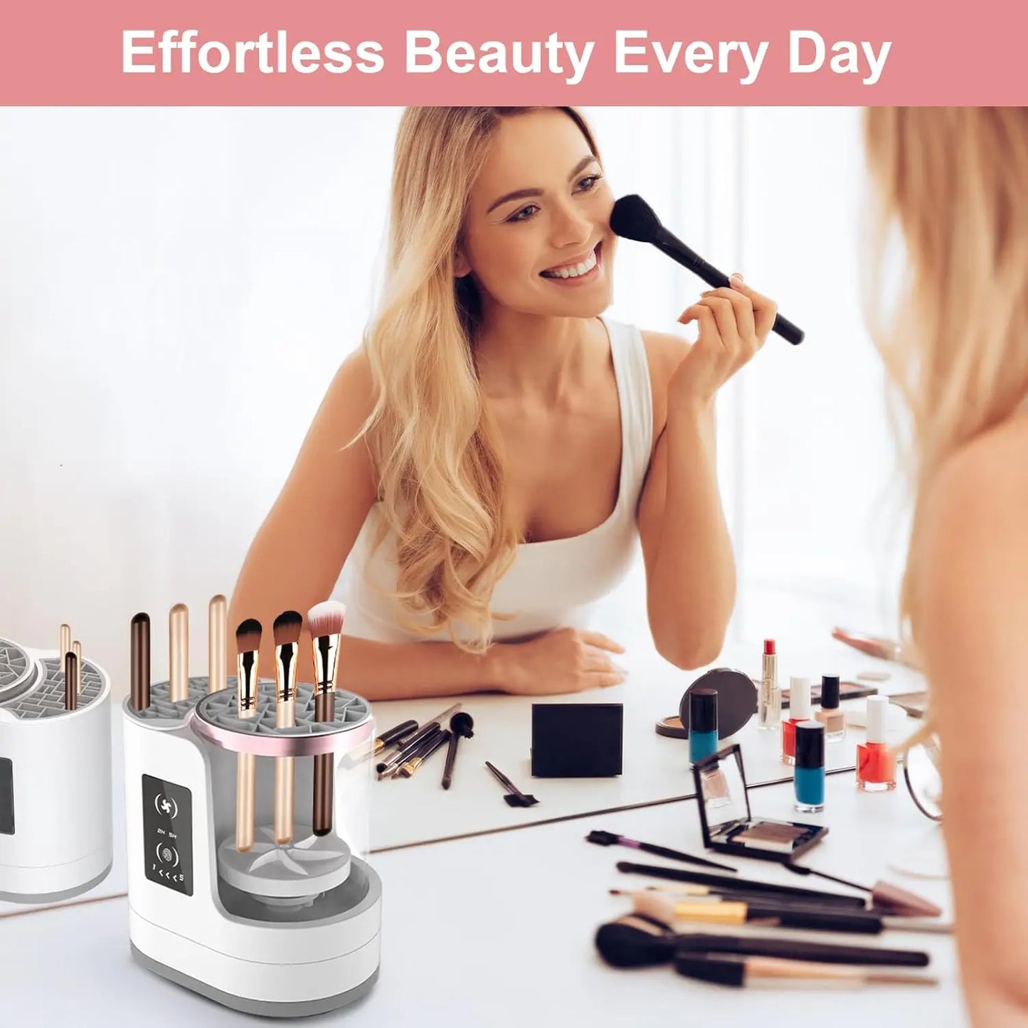 Electric Makeup Brush Cleaner and Dryer,3 in 1 Multi-Functional Efficient Automatic Cosmetic Cleaning for All Size Beauty Brush - Artigo Importado