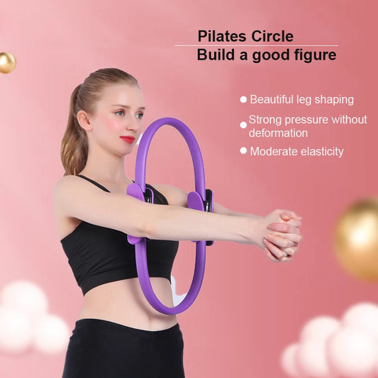 1pc Yoga Pilates Ring - Durable Non-Slip Exercise Circle Fitness Magic Circle  for Toning & Sculpting Pilates Ring Flexibility - Artigo Importado