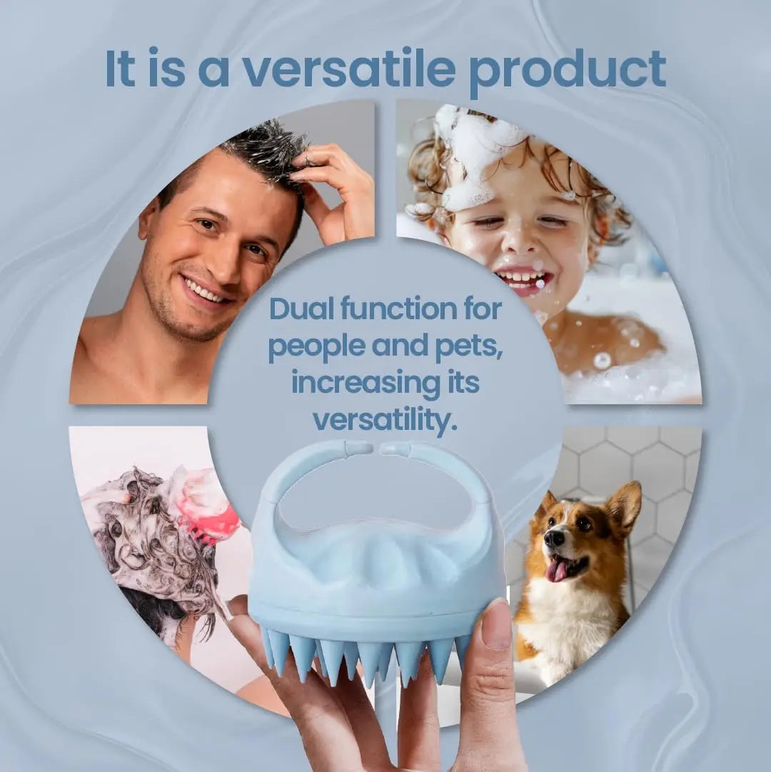 Hair Scalp Massager Shampoo Brush  Scalp Exfoliator for Dandruff Removal for Hair Growth Wet Dry Scalp Exfoliator Brush - Artigo Importado