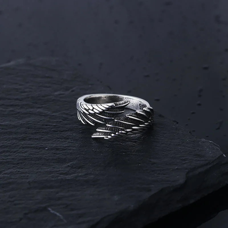 Retro Angel Demon Wings Creative Ring For Men Women Punk Gothic Open Ring Handmade Unisex Jewelry Accessories Gift For Lovers - Artigo Importado