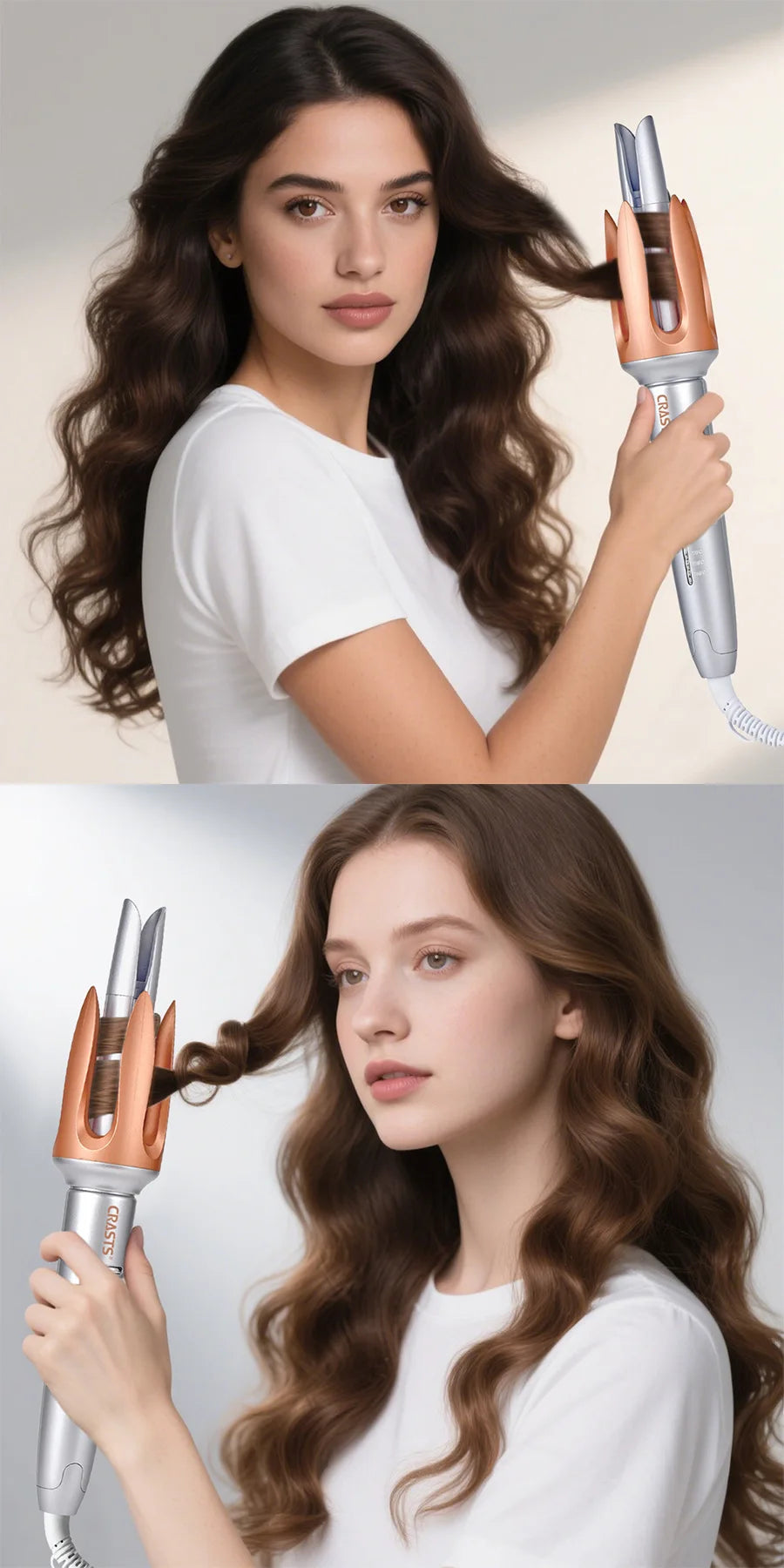 Automatic curling iron with large waves for long-lasting styling without damaging hair. Curling artifact - Artigo Importado
