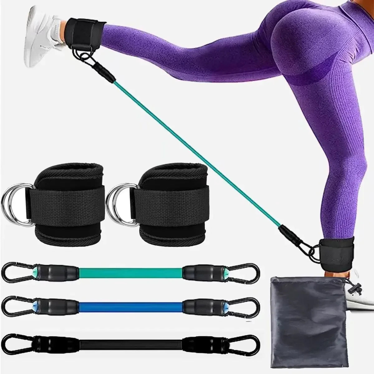 Resistance Band Set Workout Exercise Equipments Ankle Straps Fitness Yoga Elastic Fitness Bands For Home Gym Man And Woman Sport - Artigo Importado