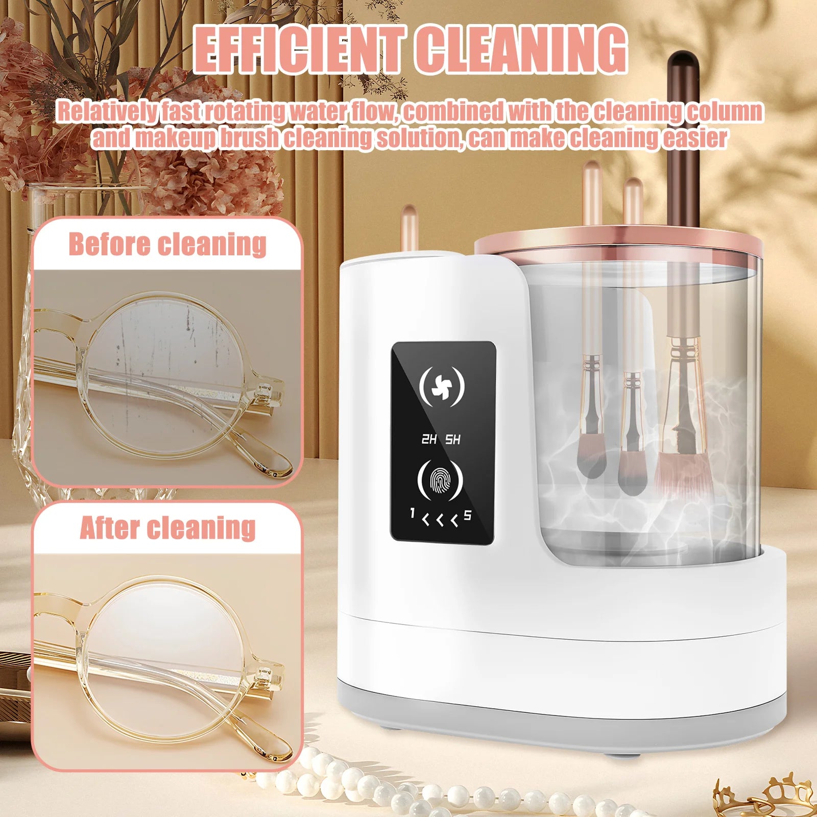 Electric Makeup Brush Cleaner Portable 3 In 1 Makeup Brushes Drying Rack USB Rechargeable Makeup Brushes Cleaning Tool for Women - Artigo Importado