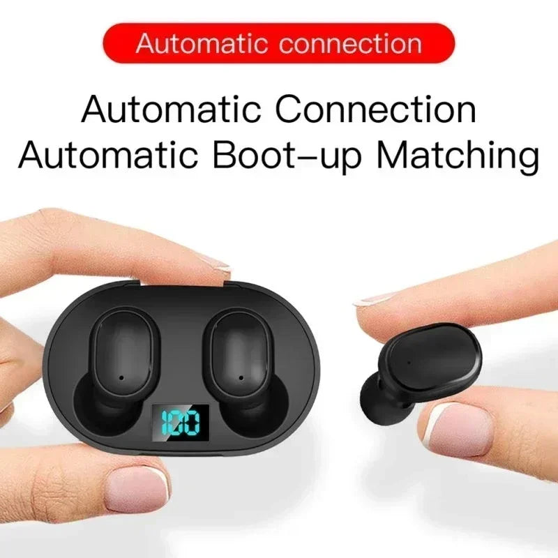 E6S Wireless Bluetooth Earphones TWS Bluetooth Headset Wireless Earbuds Noise Cancelling Earphones with Microphone Headphones - Artigo Importado