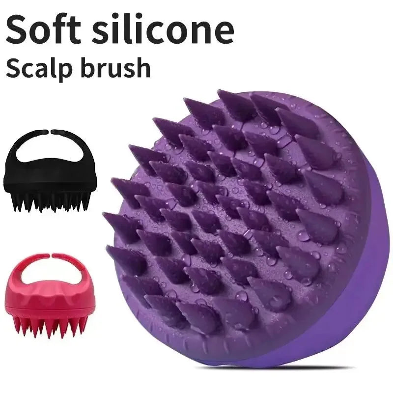1pc Silicone Scalp Massager Shampoo Brush, for Deep Cleansing & Exfoliating, Scalp Scrubber with Handle for Hair Growth - Artigo Importado