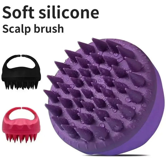 1pc Silicone Scalp Massager Shampoo Brush, for Deep Cleansing & Exfoliating, Scalp Scrubber with Handle for Hair Growth - Artigo Importado