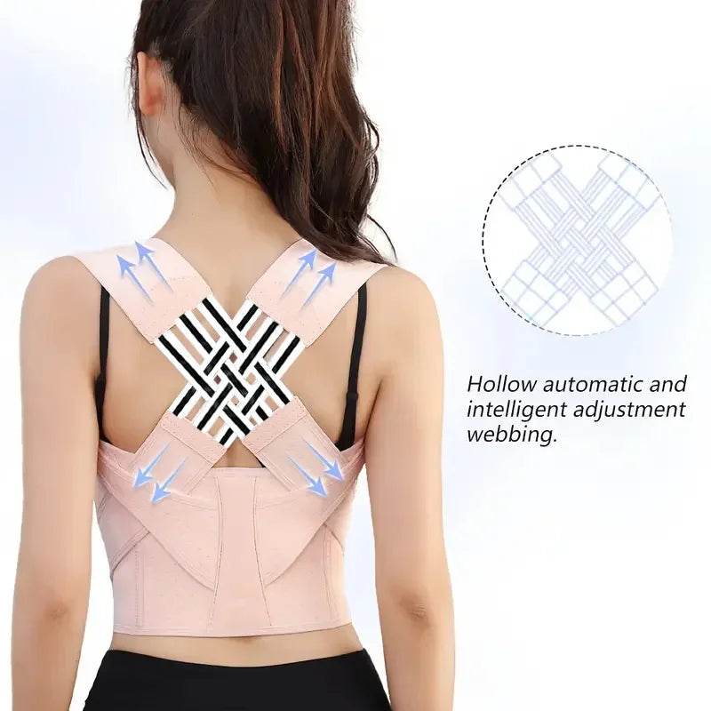 Posture Corrector for Women and Men, Adjustable Shoulder Posture Brace, Back Straightener Posture, Used for Middle Upper Spine - Artigo Importado