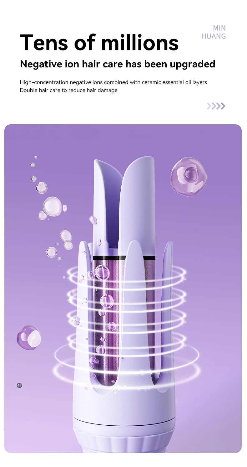 Automatic Hair Curling Iron 32mm Hair Curler Ceramic  Rotating Professional Hair Waver Curling Tool Hair curler for long hair - Artigo Importado