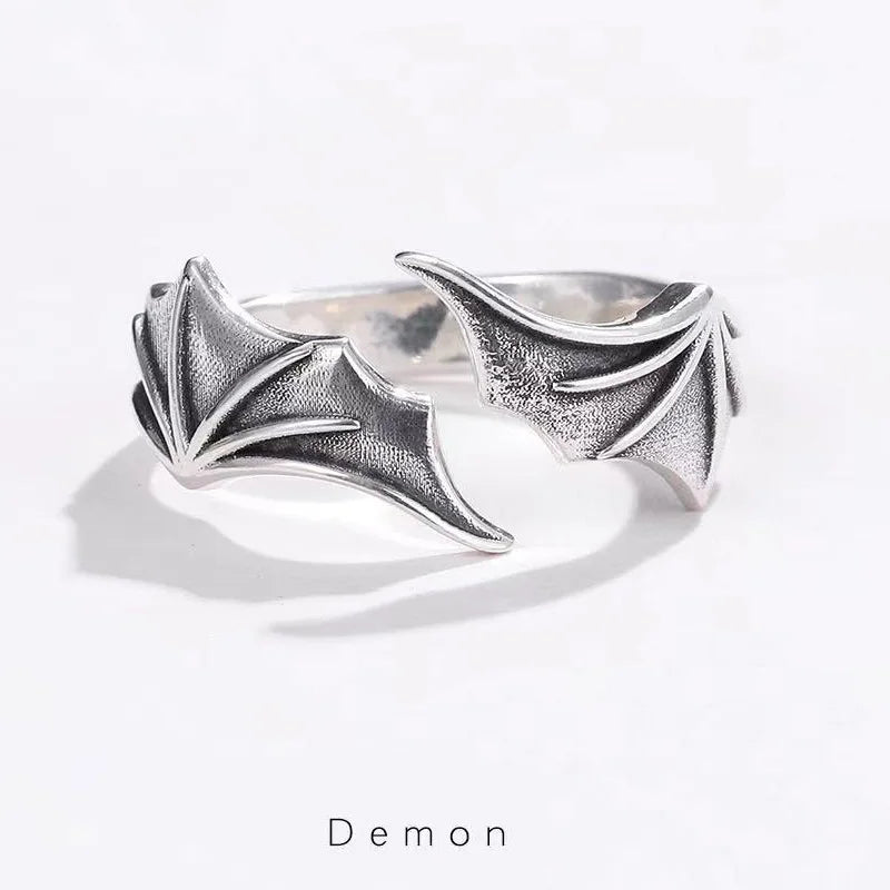 Retro Angel Demon Wings Creative Ring For Men Women Punk Gothic Open Ring Handmade Unisex Jewelry Accessories Gift For Lovers - Artigo Importado
