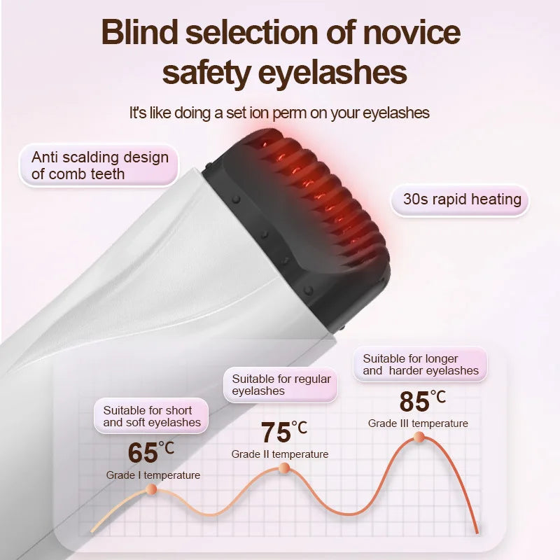 Heated Eyelash Curler Electric 3Modes Eye Lashes Eyelash Grafting Long Lasting Makeup Tools Hot Viewer for hot beulah - Artigo Importado