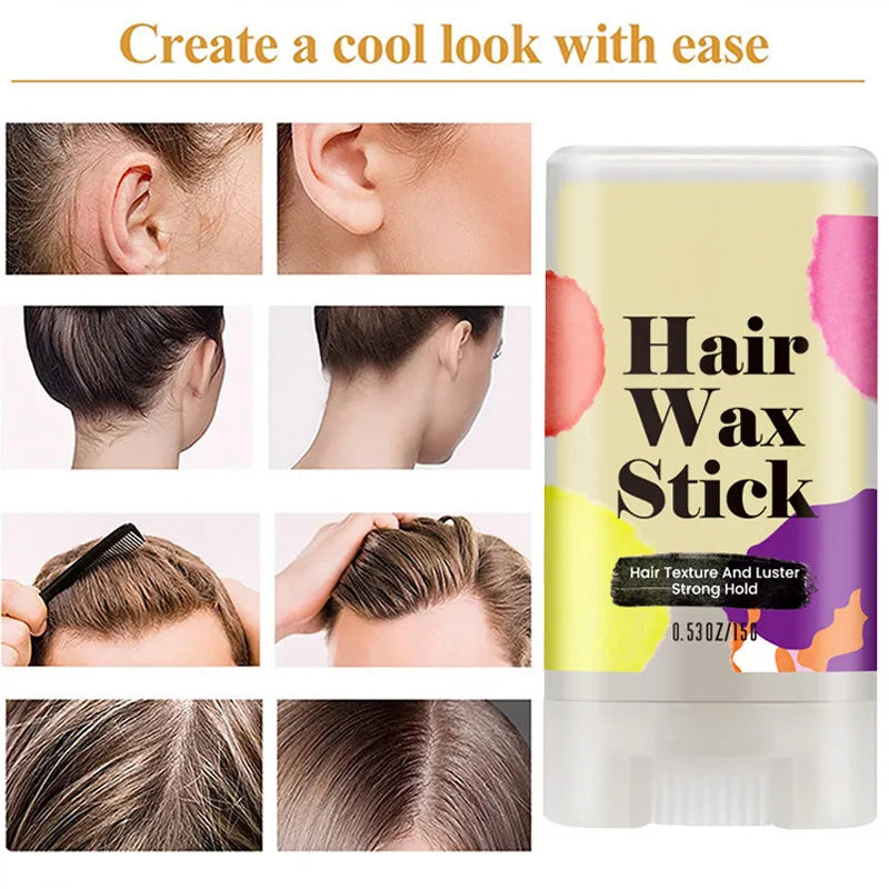 Hair Wax Stick For Laying Down Fly Always 1Pcs 15G Hair Pomade Stick Long-Lasting Hair Styling Wax Stick Easy To Use Tiktok Hot - Artigo Importado