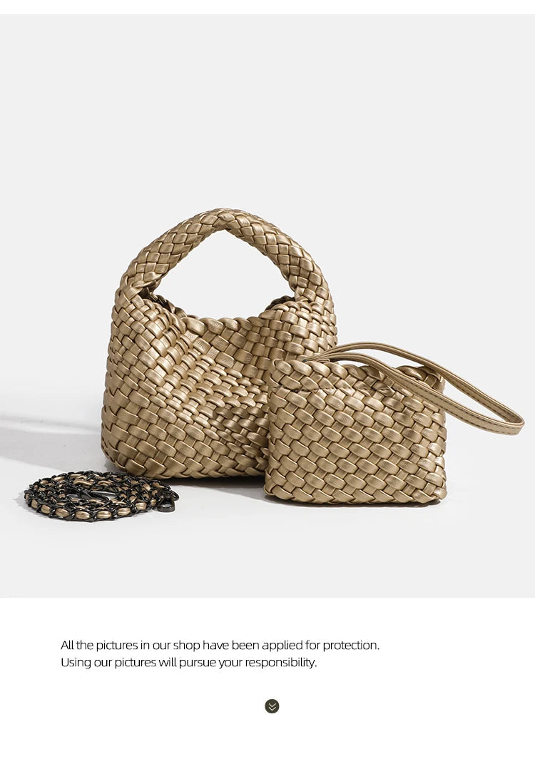 2025 Mini Women's crossbody Handbag Fashion Bag Hand-woven Crossbody Bags  Small Size For Women Woven Tote Bag - Artigo Importado