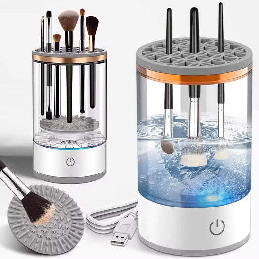 Electric Makeup Brush Cleaner Rechargeable Makeup Brushes Cleaning Tool Automatic Makeup Brush Cleaning Stand Device - Artigo Importado
