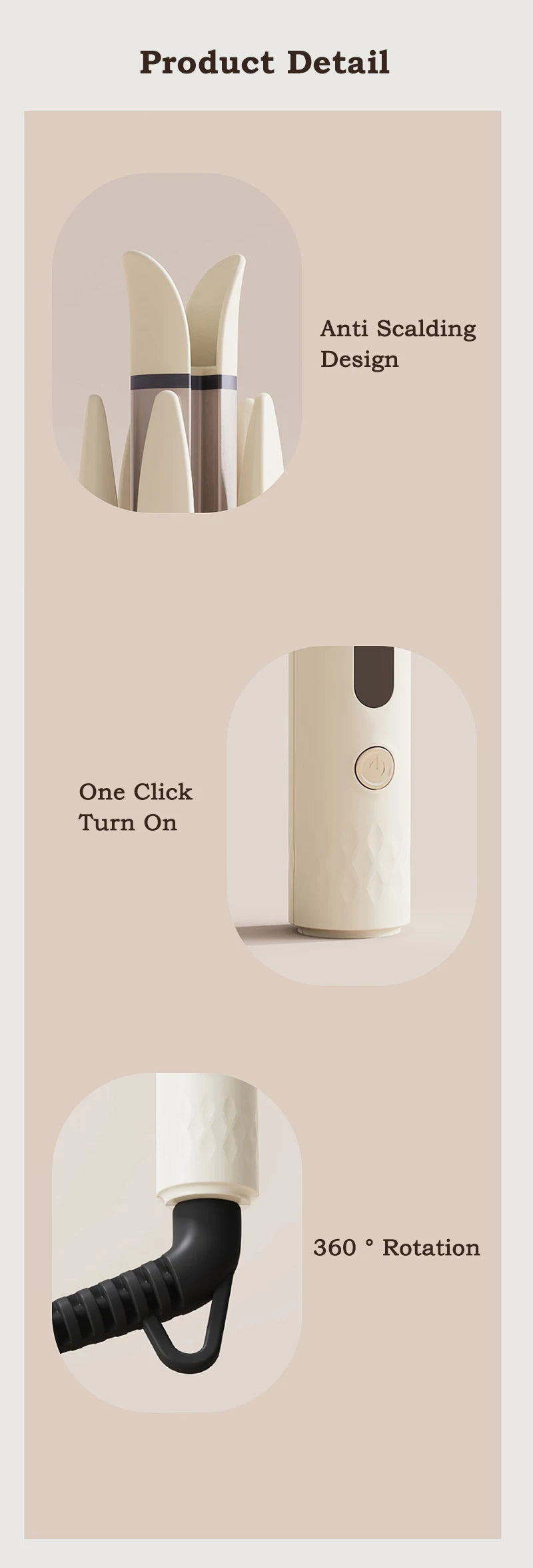 Automatic Hair Curler 28mm Negative Ions Electric Ceramic Curling Hair Stick Rotating Curl Waves Anti-Tangle Curling Iron Styler - Artigo Importado