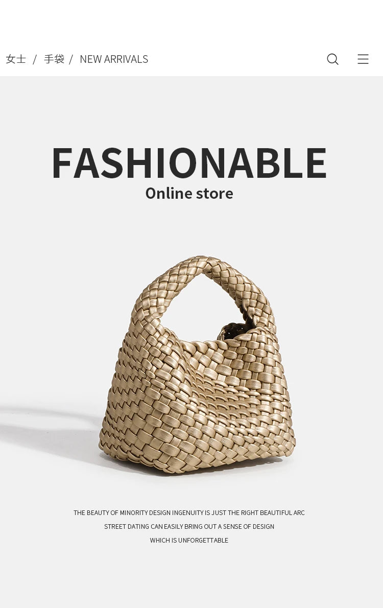 2025 Mini Women's crossbody Handbag Fashion Bag Hand-woven Crossbody Bags  Small Size For Women Woven Tote Bag - Artigo Importado