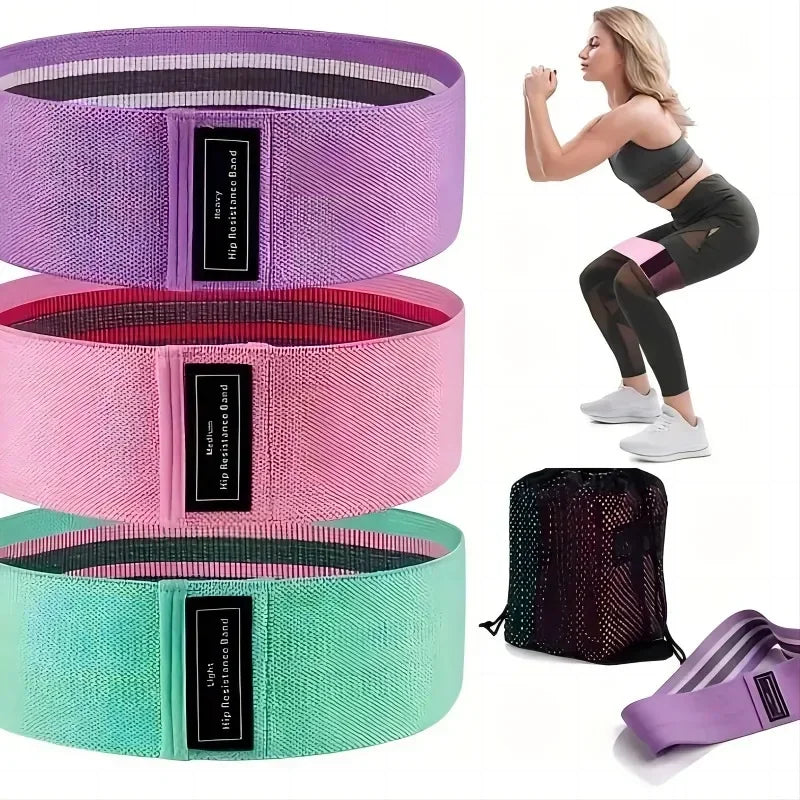 Fabric Resistance Hip Booty Bands Glute Thigh Elastic Workout Bands Squat Circle Stretch Fitness Strips Loops Yoga Gym Equipment - Artigo Importado