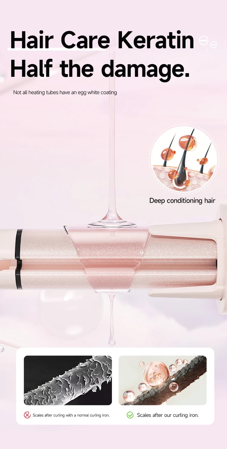Automatic Hair Curler 32mm Auto Rotating Ceramic Hair Roller Professional Curling Iron Stick 40mm Curling Wand Hair Waver gift - Artigo Importado