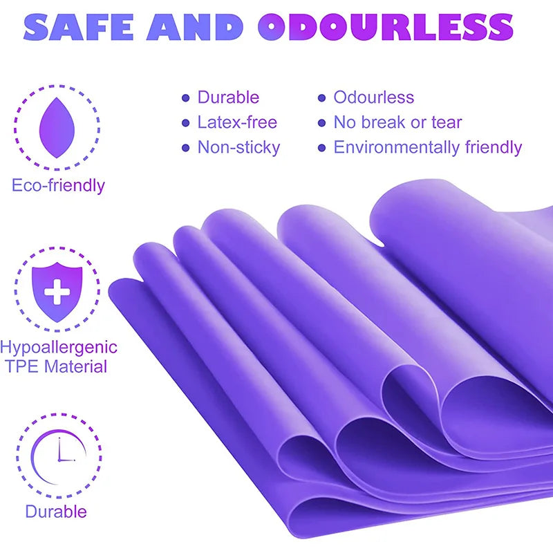 Resistance Bands Set TPE Elastic Band 4 Resistance Levels Exercise Workout Recovery Fitness Yoga Pilates Rehab Strength Training - Artigo Importado