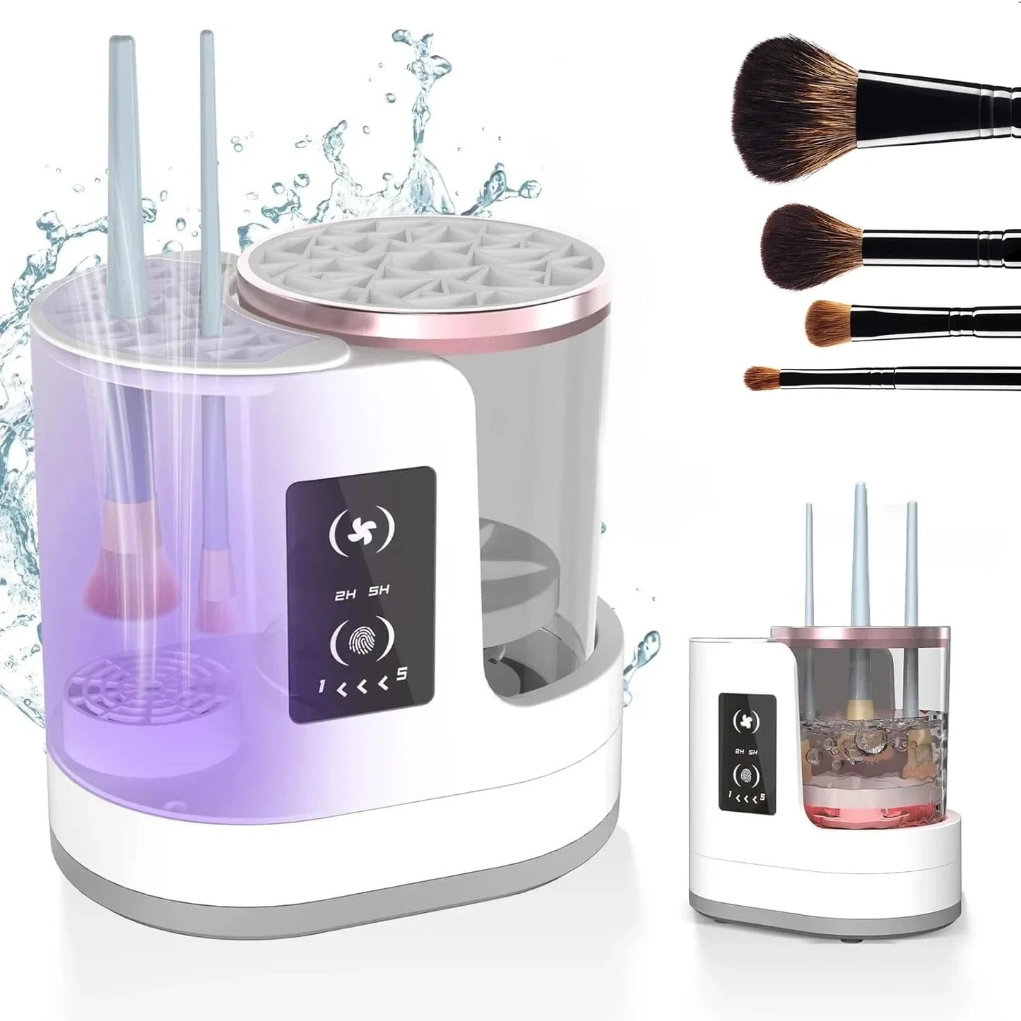 USB Electric Makeup Brush Cleaner 3-in-1 with Automatic Quick-Drying Support Device - Makeup Brush Cleaning And Drying Book Tool - Artigo Importado