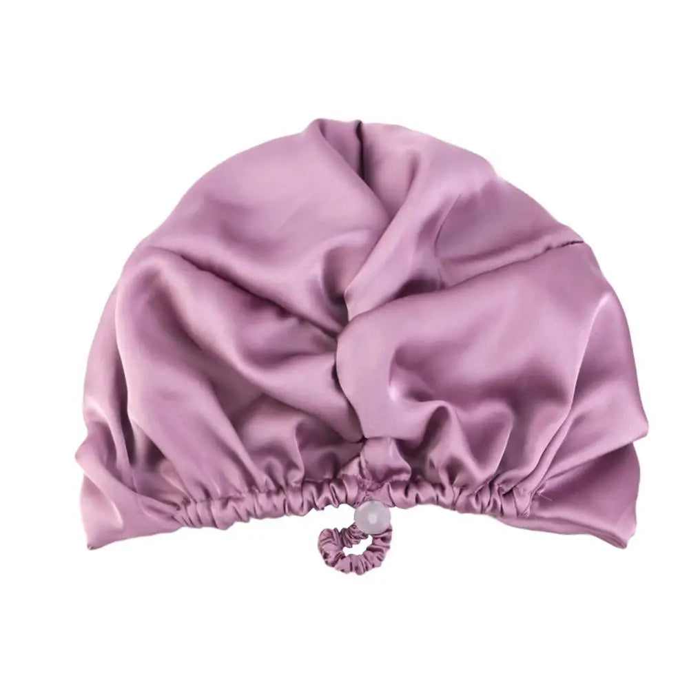 Pure Silk Turban Bonnets For Women Satin Sleeping Bonnet Hat Double Layer Twisted Hair Wrap Adjustable Silk Headwrap Hair Bonnet - Artigo Importado