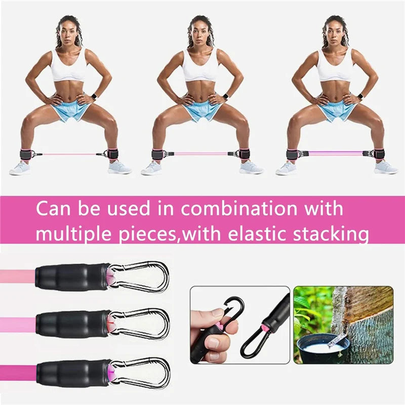 Resistance Band Set Workout Exercise Equipments Ankle Straps Fitness Yoga Elastic Fitness Bands For Home Gym Man And Woman Sport - Artigo Importado