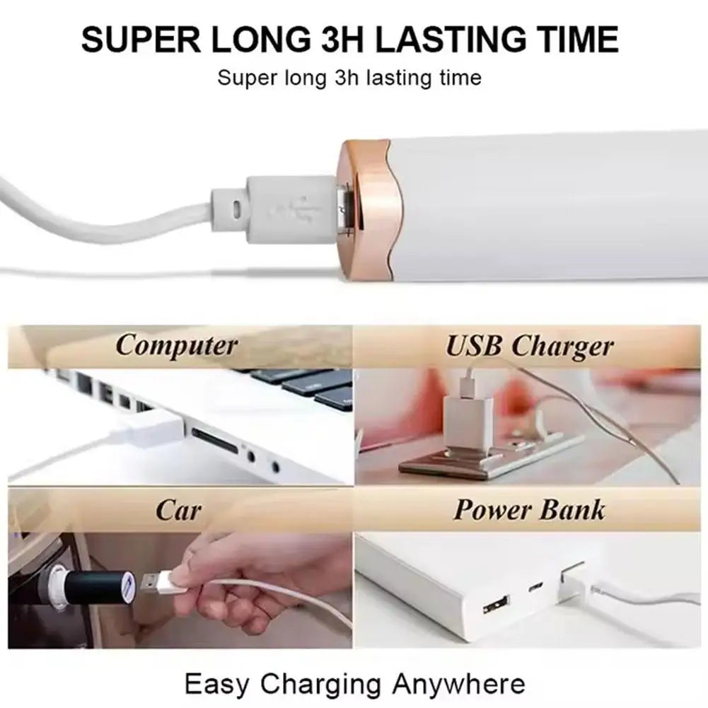 1Pc Electric Heated Eyelash Curler USB Rechargeable Eyelashes Quick Lasting Curling Comb&Clip Dual Use Makeup Eyelash Curler - Artigo Importado