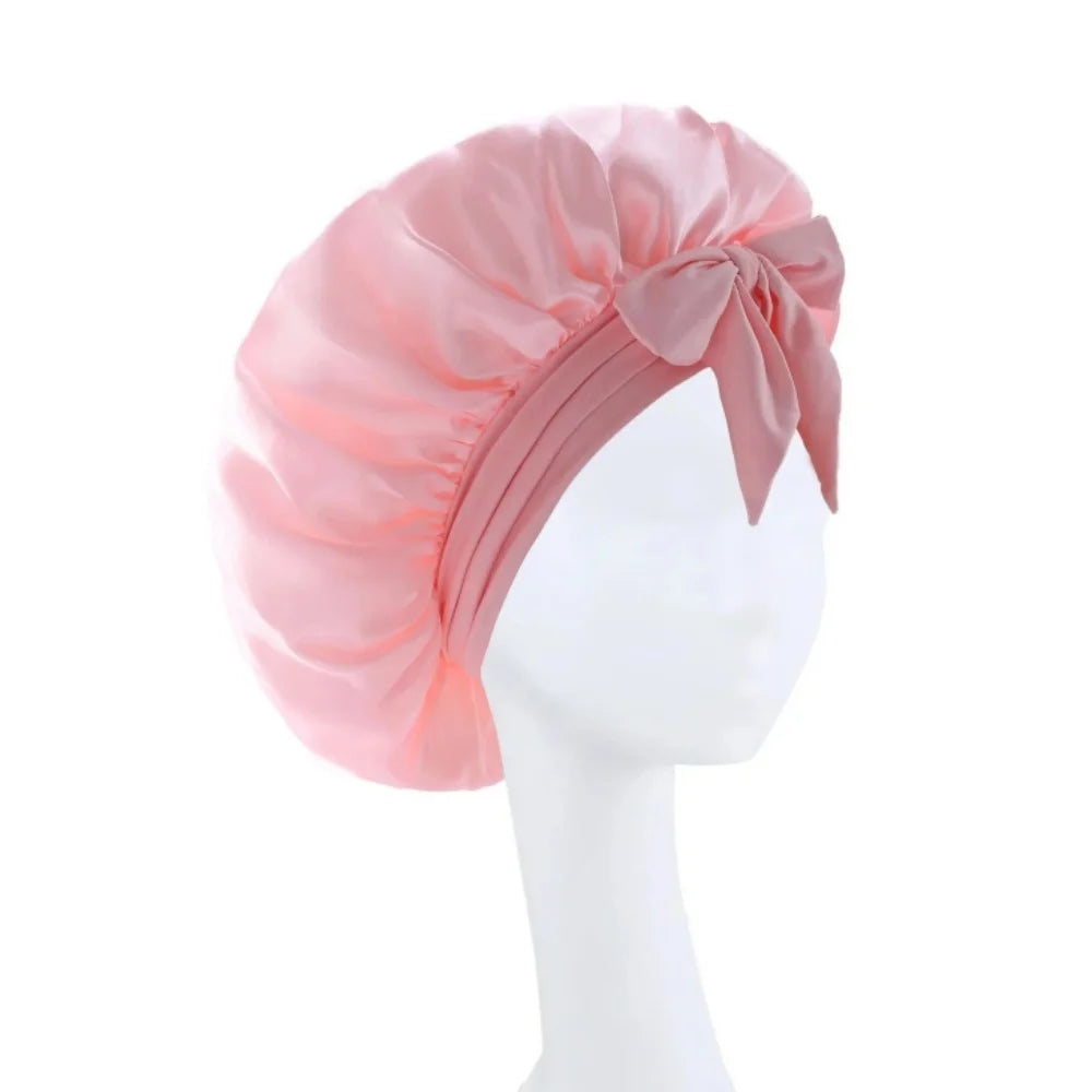 Satin Silk Hair Bonnet | Adjustable Tie Band | Sleep Bonnet for Women Men | Unisex Protective Headwear - Artigo Importado
