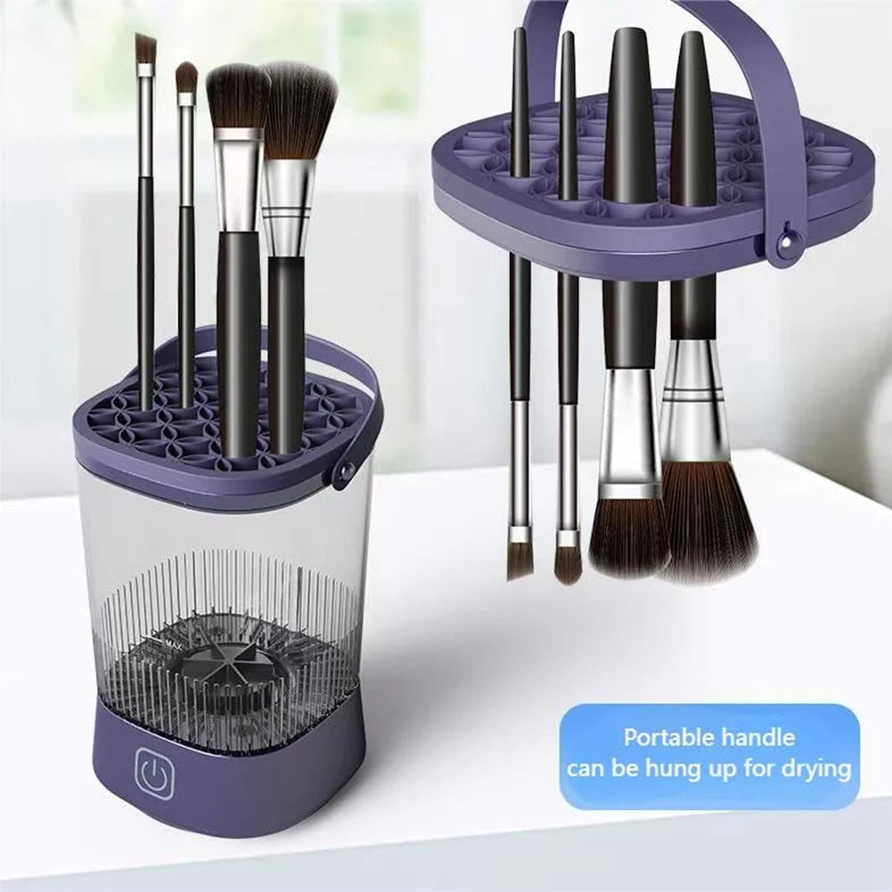 Electric Makeup Brush Cleaner With Clean Mat USB Automatic Rotation Makeup Brush Cleaner For Makeup Lovers Women HOT! - Artigo Importado