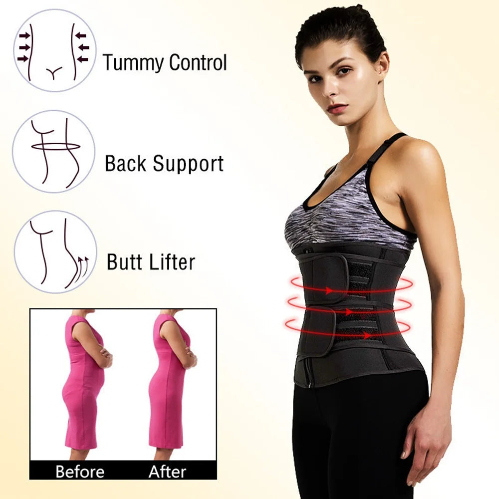 1pc Waist Trainer Slimming Body Shaper Fitness Belt Weight Loss Fat Burning Sport Girdle Sweat Trimmer Workout Cincher Shapewear - Artigo Importado