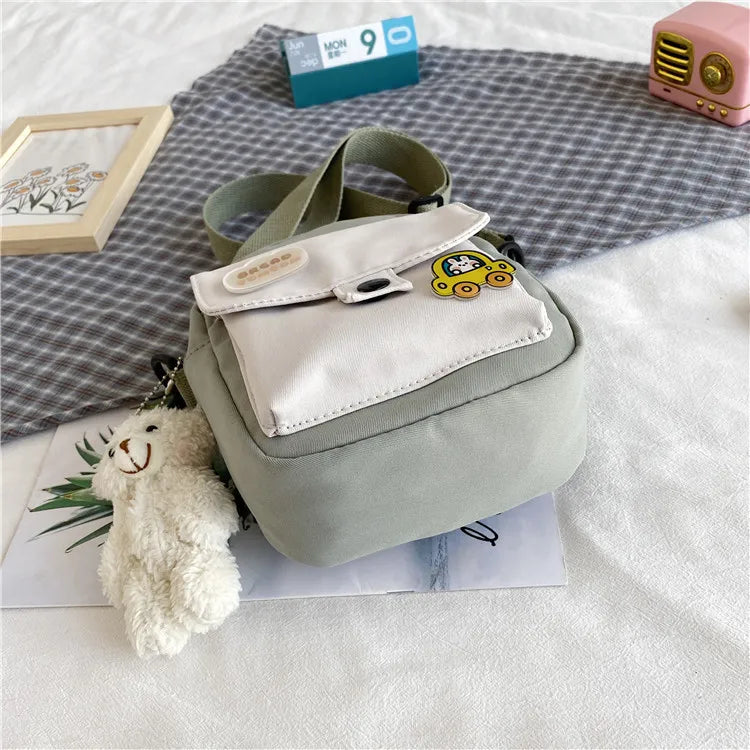 Mini Crossbody Bag for Women 2023 Fashion Small Female Canvas Shoulder Bags Korean Phone Purse Cute Students Purse Flap Bolsas - Artigo Importado