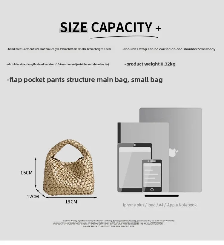 2025 Mini Women's crossbody Handbag Fashion Bag Hand-woven Crossbody Bags  Small Size For Women Woven Tote Bag - Artigo Importado