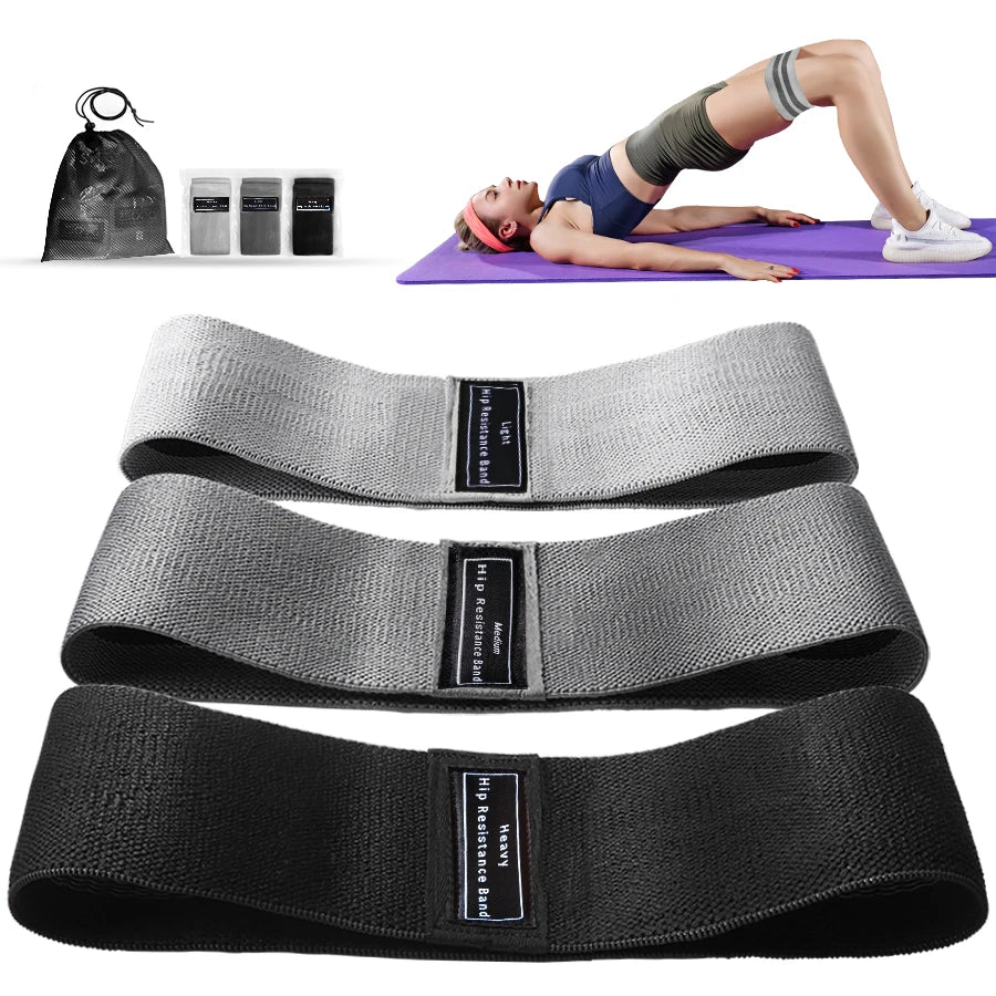 Fabric Resistance Hip Booty Bands Glute Thigh Elastic Workout Bands Squat Circle Stretch Fitness Strips Loops Yoga Gym Equipment - Artigo Importado