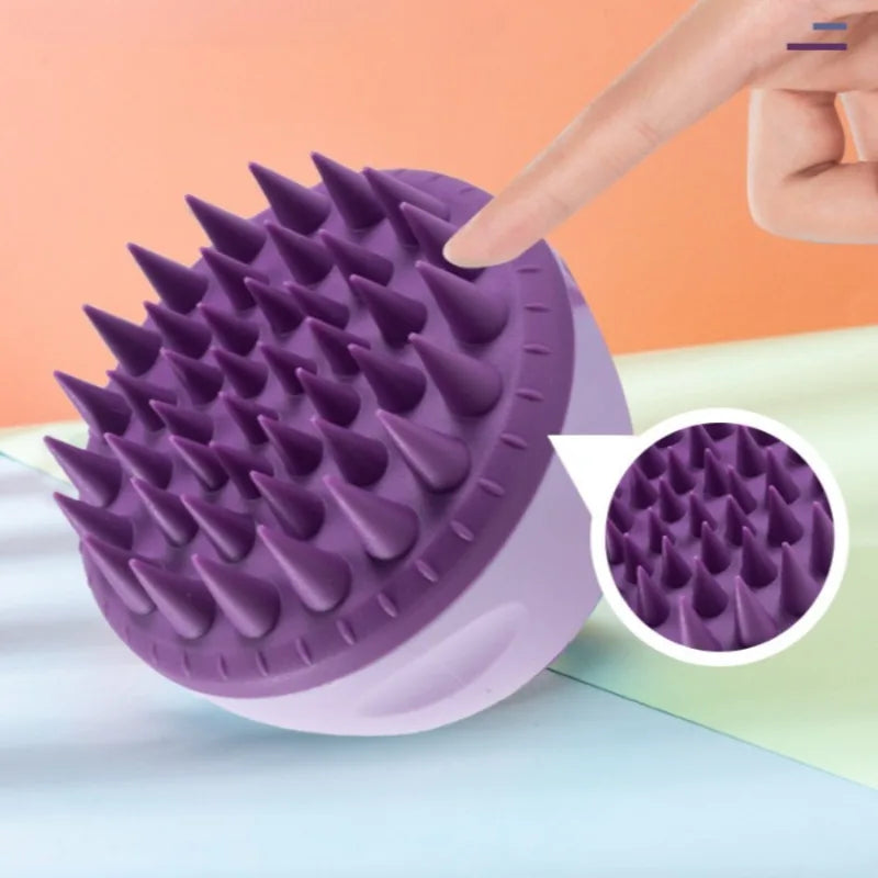 1pc Silicone Scalp Massager Shampoo Brush, for Deep Cleansing & Exfoliating, Scalp Scrubber with Handle for Hair Growth - Artigo Importado
