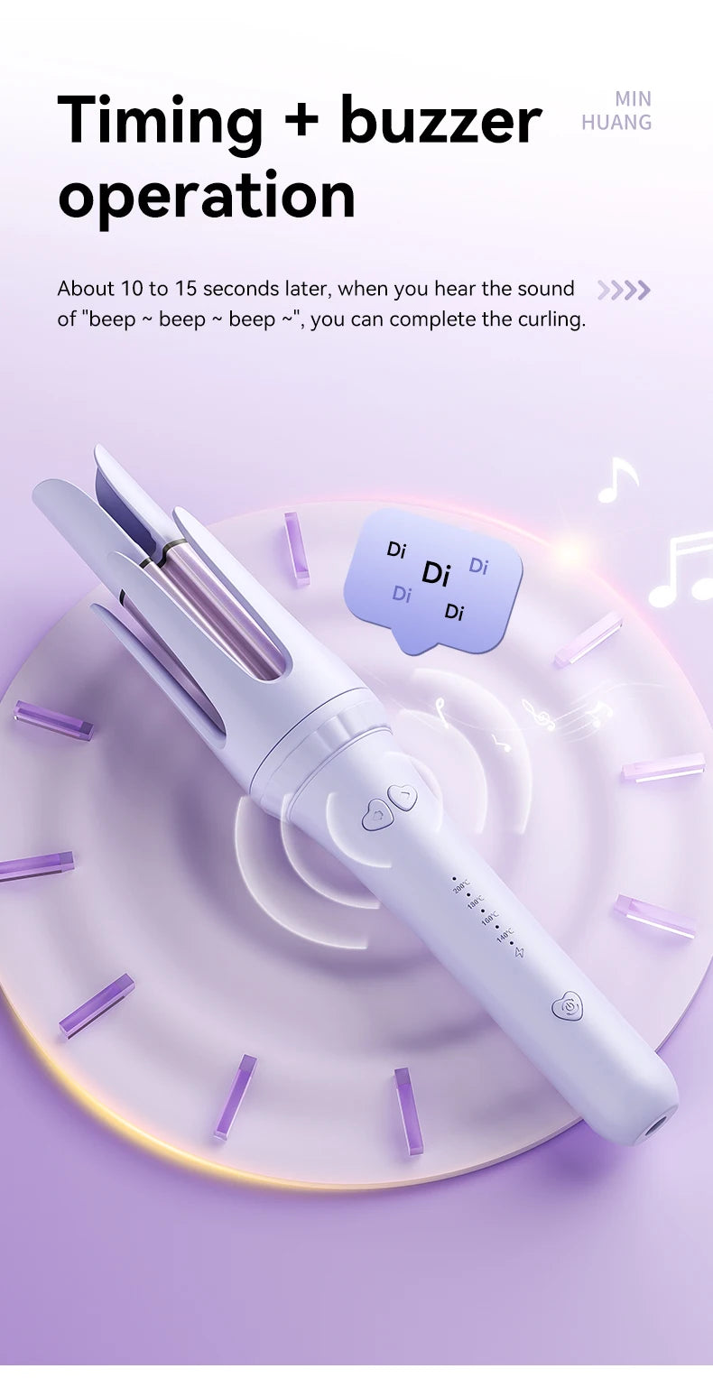 Automatic Hair Curling Iron 32mm Hair Curler Ceramic  Rotating Professional Hair Waver Curling Tool Hair curler for long hair - Artigo Importado